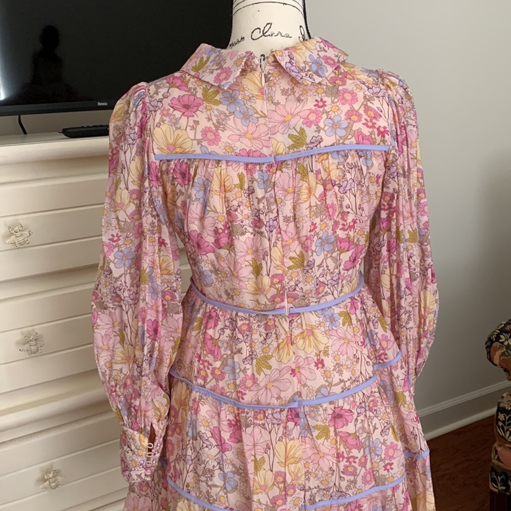 AUREUM Floral Long Sleeve Dress - Pink and Purple - Picture 5 of 6